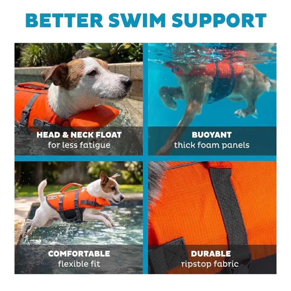 Outward Hound Granby Splash Ripstop Orange Dog Life Jacket SM